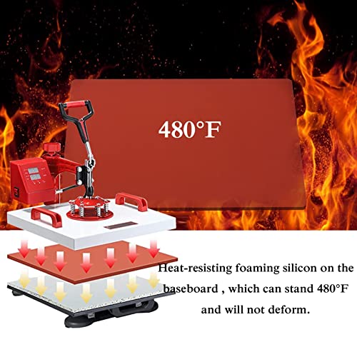 ENPAP Heat Press 15x15 Inch 8 in 1 Heat Press Machine 360-Degree Swing Away Digital T Shirt Press Machine Multifunction Sublimation Combo for T Shirts Mugs Hat Plate Cap Bottle ENPAP