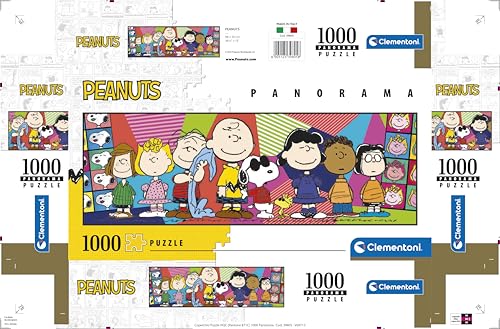 Clementoni - 39805 - Panorama Puzzle Peanuts - Jigsaw Puzzle 1000 Pieces, Jigsaw Puzzle for Adults, Comic Puzzle - Made in Italy Clementoni