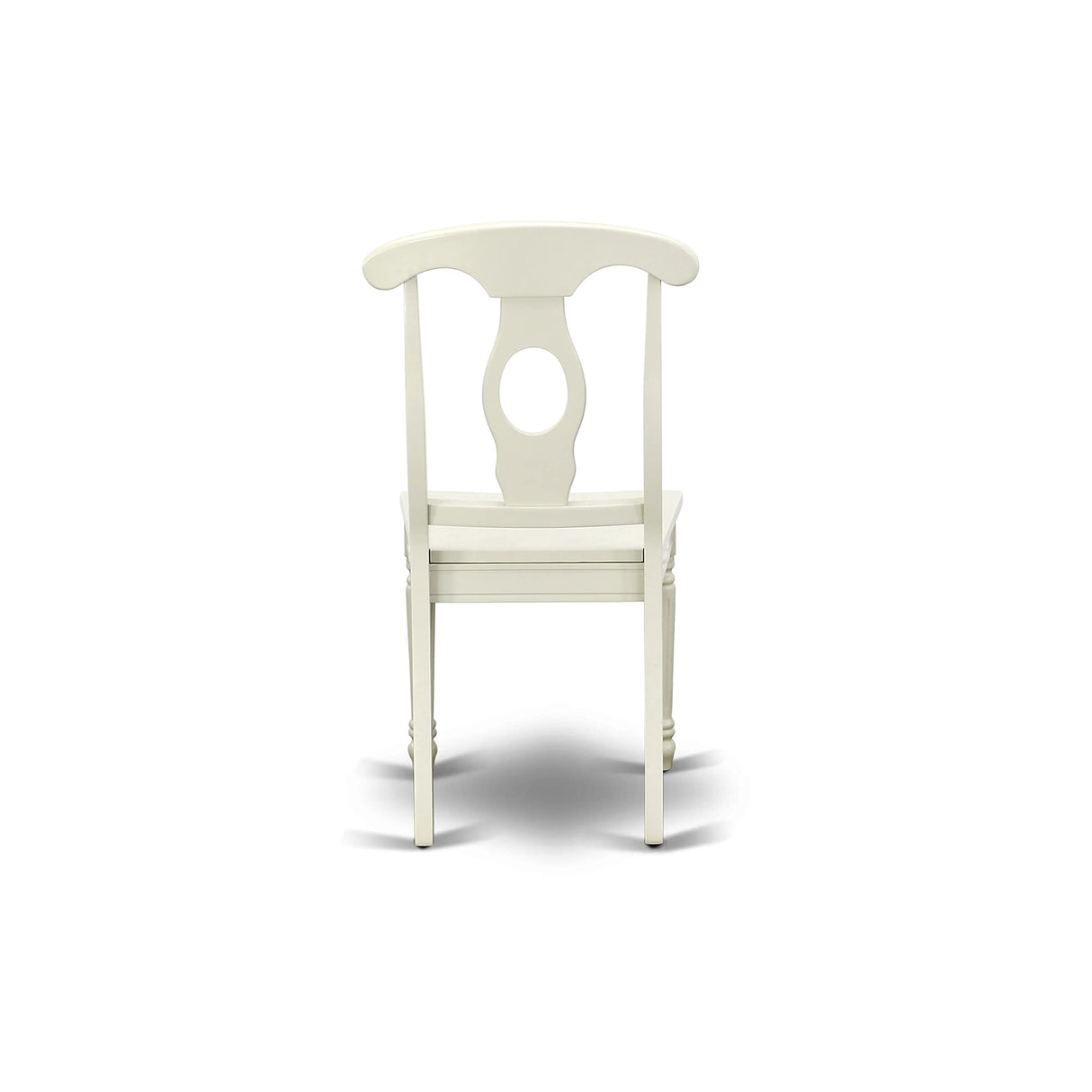 East West Furniture KEC-LWH-W Kenley Dinette Chairs - Napoleon Back Solid Wood Seat Kitchen Chairs, Set of 2, Linen White East West Furniture