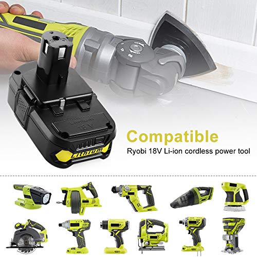 Energup 2Pack 3.5A P102 18V Battery for 18Volt Ryobi Batteries 18V Lithium with Charger for P117 P118 Ryobi Charger for 18V ONE+ P108 P107 P104 P105 P103 for Ryobi 18v Lithium Battery energup