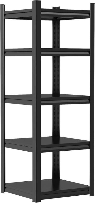 Notmise Garage Shelving 3000Lbs Pro Steel Shelves - 5-Tier Adjustable, Industrial Storage Unit for Garage, Warehouse, and Basement, Black (54" H x16 W x 16" D)