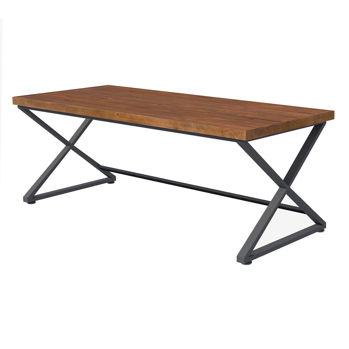 IBF Solid Wood Computer Desk, Rustic 55” Real Wood Home Office Work Desk, Farmhouse Natural Wood Desk for Writing Study, Simple Fir Wooden PC Table Workstation for Living Room Bedroom, Brown, 55 inch IBF