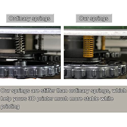 BlingKingdom 8pcs Heating Bed Spring Die Head Leveling Spring 3D Printer Compression Spring 0.31" OD 0.79" Length, Stable Bottom Connection Level for Creality Ender 3/3 Pro / 3 V2, etc. (Yellow) BlingKingdom