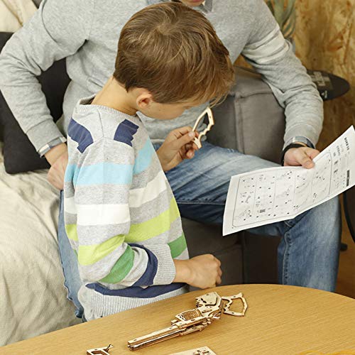ROBOTIME 3D Wooden Puzzle Rubber Band Gun Model Toy DIY Craft Kits | Brain Teaser Gifts for Kids & Adults(Corsac M60) ROBOTIME
