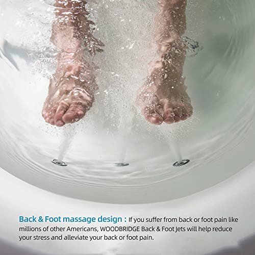 WOODBRIDGE 72" x 35-3/8" Whirlpool Water Jetted and Air Bubble Freestanding Heated Soaking Combination Bathtub with LED control panel, BJ400 WOODBRIDGE