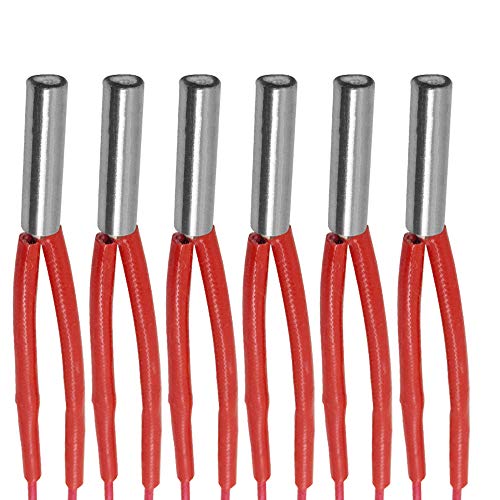 AFUNTA 12 PCS 12V 40W 620 Ceramic Cartridge Heater and NTC Thermistor 100K 3950 Fit 3D Printer & Heat High Temperature Resistant Adhesive Polyimide Tape for Electric Task - Red & White AFUNTA