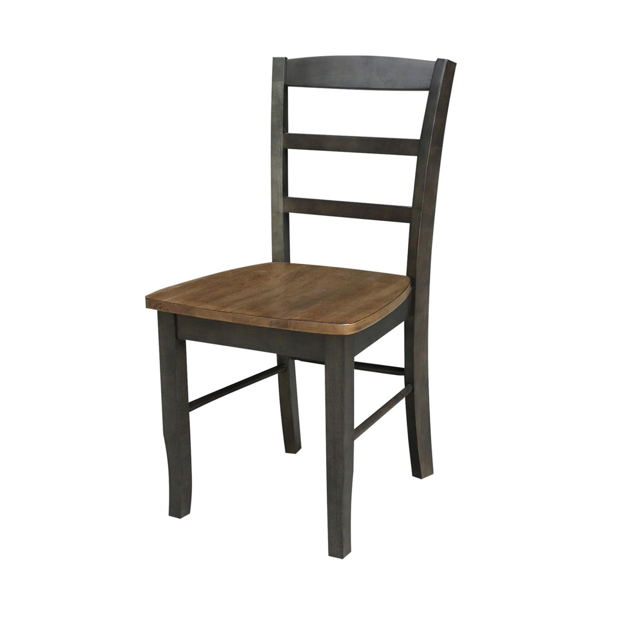 IC International Concepts International Concepts Set of 2 Madrid Ladderback Chairs, Hickory/Washed Coal IC International Concepts