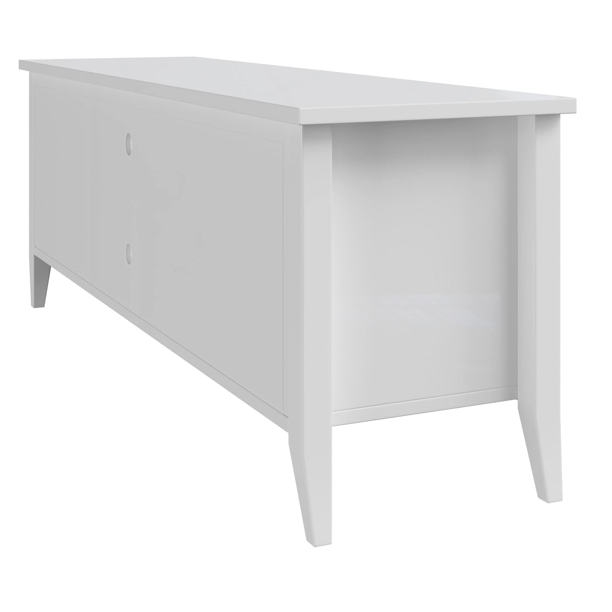 Lavish Home TV Stand - 55-inch Storage Cabinet with 2 Cubbies and 2 Shelves - Entertainment Center for Living Room, Bedroom, or Entryway (White) Lavish Home