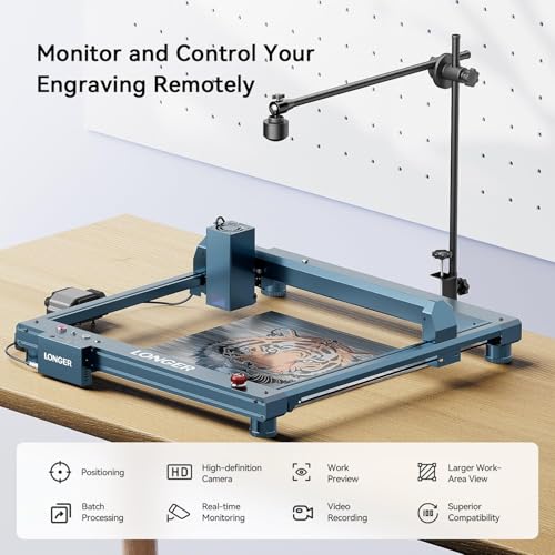 Longer Lightburn Camera for Laser Engraver,5MP Precise Positioning,740 * 560mm Photography Area,Real-Time Multi-Material Engraving Preview Longer