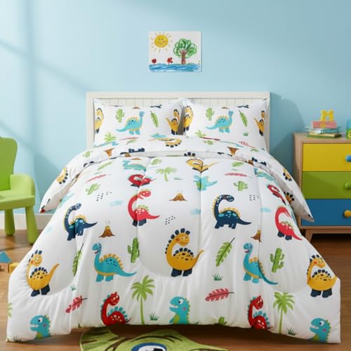 Utopia Bedding Dinosaur Kids Comforter Set with 2 Pillow Shams, 3 Piece Soft Microfiber Twin Bed Comforter with Pillow Shams, Printed Kids Bedding for Boys and Girls, Lightweight, Breathable,Easy Care Utopia Bedding