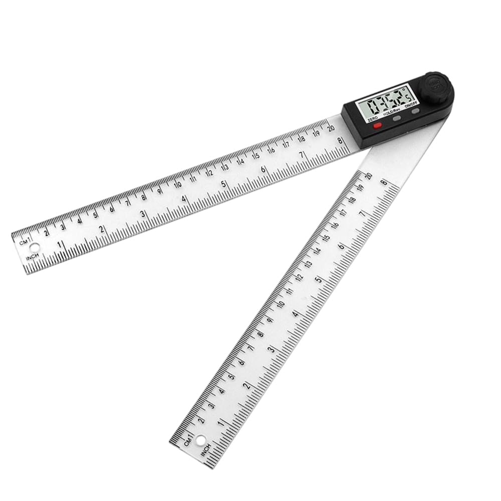 Digital Display Angle Ruler, Digital Angle Finder Tool 2 in 1 Angle Finder Ruler, Digital Angle Ruler Angle Measuring Tool Digital Protractor Ruler Multi-Angle Measuring Ruler (Metal_200MM) Drkicsy