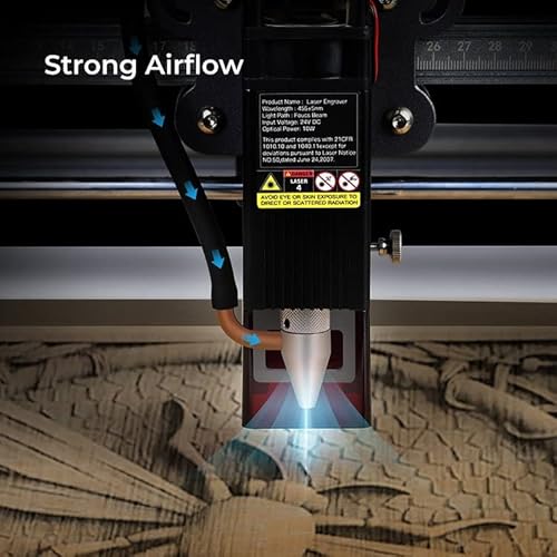 Creality Air Assist Kit for Laser Engraver Falcon 10W, 22L/min Airflow Air Assist Pump for Laser Cutter and Engraver, Clean Surface Smooth Edge, Remove Smoke/Dust, Protect Laser Lens Creality