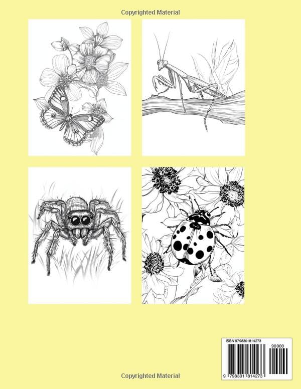 Insects Coloring Book For Adults: Over 50 Designs Showcasing The Beauty Of Bugs Majosta