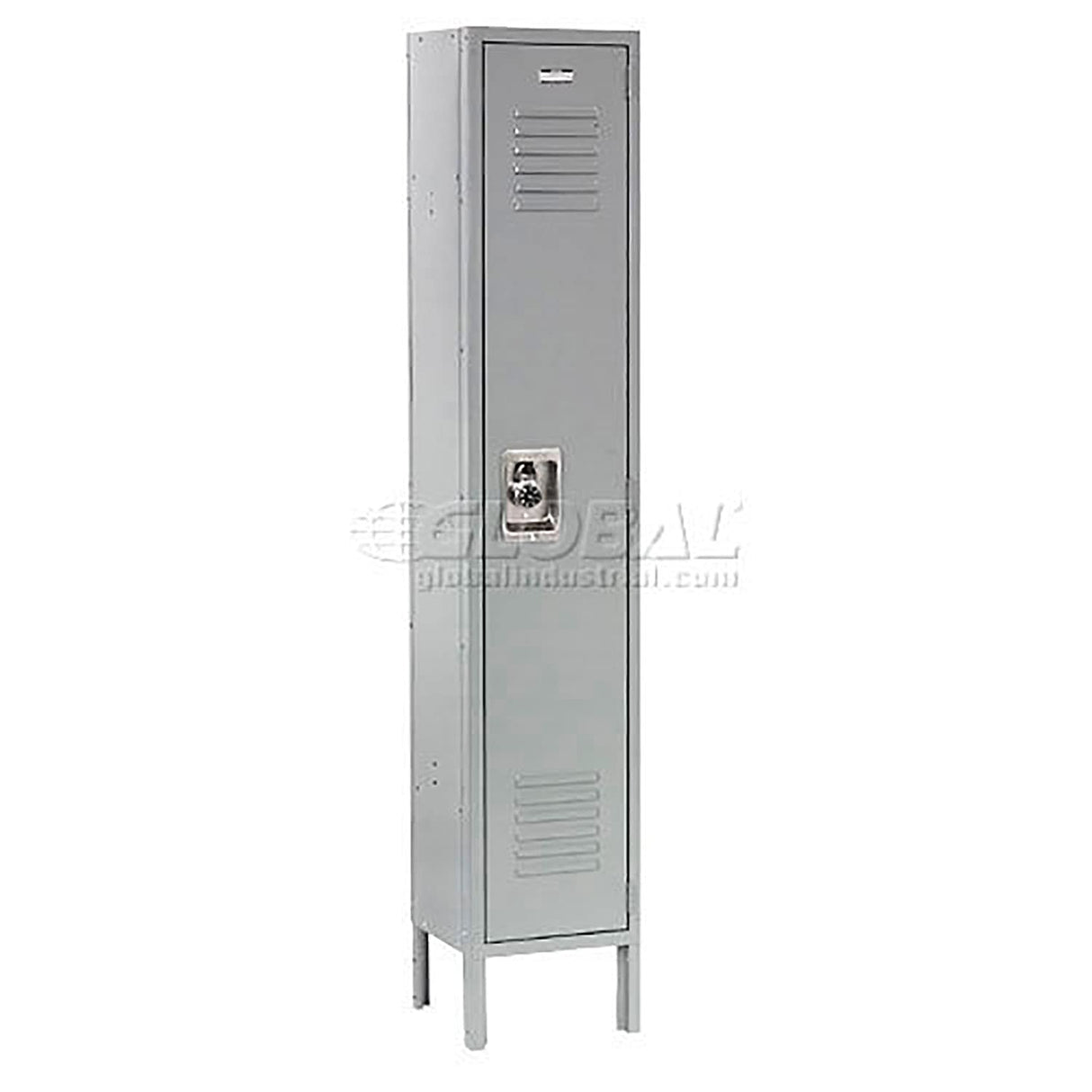 GLOBAL INDUSTRIAL Single Tier Locker, 12x18x72, 1 Door Ready To Assemble, Gray Global Industrial
