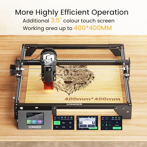 LONGER Ray5 5W Laser Engraver, High-Speed DIY Laser Engraver with 3.5" Touch Screen, Offline Use, 400×400mm Area, CNC Laser Engraving Machine for Wood, Metal, Acrylic & Glass, Laser Class 4 Longer
