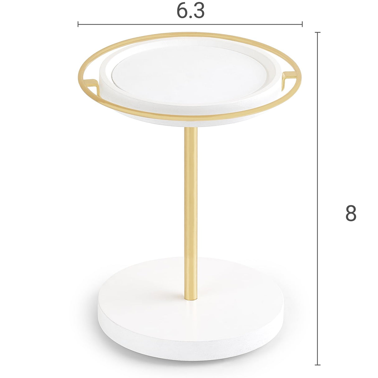 Mkono 360° Rotating Sunglasses Organizer Glasses Holder Stand Metal Frame with Wood Base and Tray Eyeglasses Storage Display Rack for up to 12 Pairs of Eyewear for Table Dresser Desk Bedroom, Gold Mkono