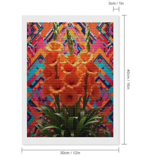 TZTTZT Diamond Art Kits for Adults - Orange Blossom Kaleidoscope Garden Diamond Painting Kits for Adults Beginner, Frameless Diamond Painting Craft for Home Wall Decor TZTTZT