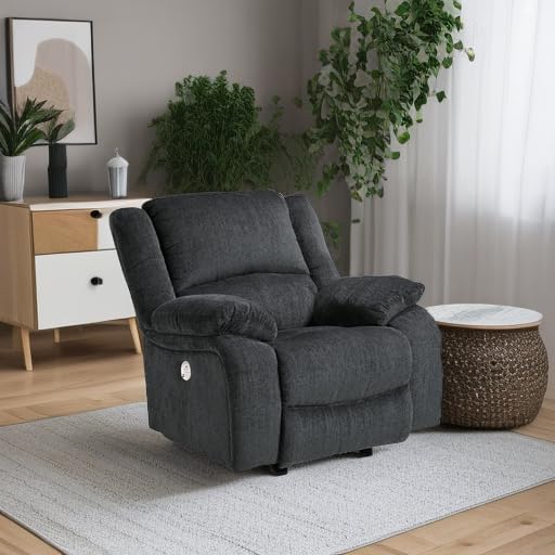 Signature Design by Ashley Draycoll Contemporary Power Rocker Recliner, Dark Gray Signature Design by Ashley