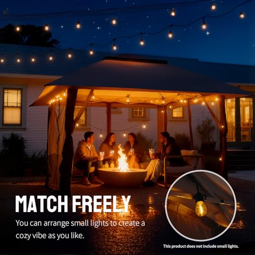 CROWN SHADES 13x13 Pop Up Gazebo, Canopy Tent, Gazebos on Clearance - Outdoor Gazebo for Backyard & Patio Furniture - Carpa Pop Up Tent with Wheeled STO-N-Go Cover Bag (Blue) CROWN SHADES