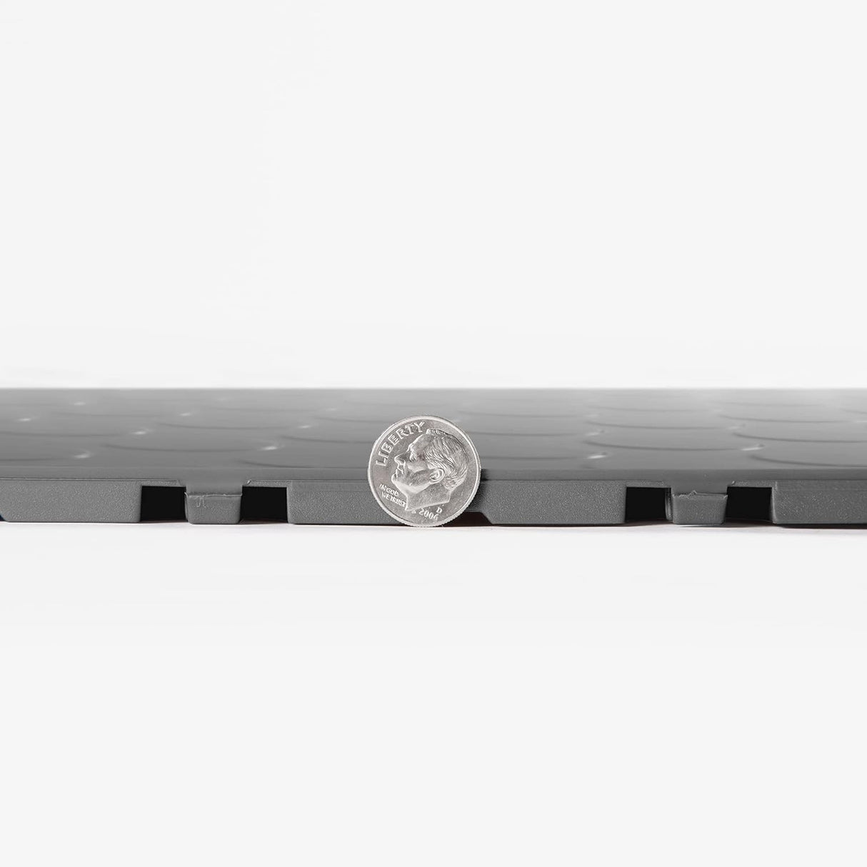 FlooringInc's Nitro 12"x12" Snap-Together Garage Flooring Tiles, Non-Slip Interlocking Plastic Floor Mat, Organization & Storage, Coin Pattern, Graphite, 12 Tiles, 12 Sq/Ft IncStores