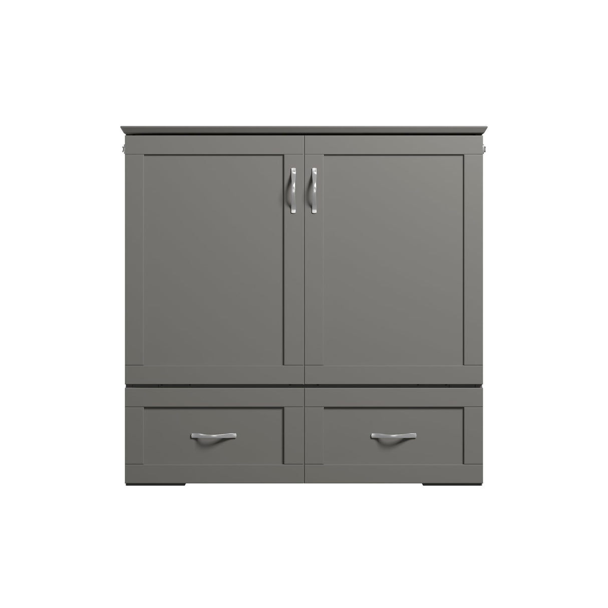 AFI, Hamilton Twin XL Murphy Bed Chest with 6" Mattress, Storage Drawer, and Built-in USB Charger, Grey AFI