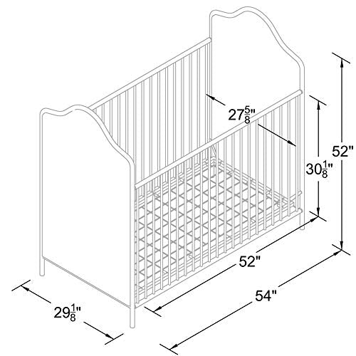 Little Seeds Piper Upholstered Metal Crib, Gold Little Seeds