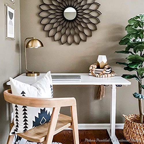 FLEXISPOT 48 inches Electric Standing Desk Height Adjustable Home Office Table Stand Up Desk Leg w/Automatic Smart Keypad (Upgraded White Frame + 48 in White Top),48x30 inch FLEXISPOT