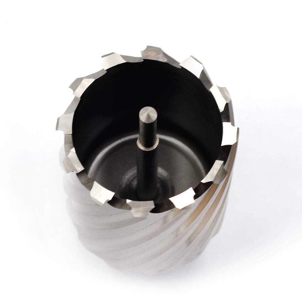 Annular Cutter JESTUOUS 3/4 Inch Weldon Shank 2 Cutting Diameter 2 Cutting Depth with Pilot Pin Slugger Bits Two Flat HSS Kit for Magnetic Drill Press,1 Piece JESTUOUS