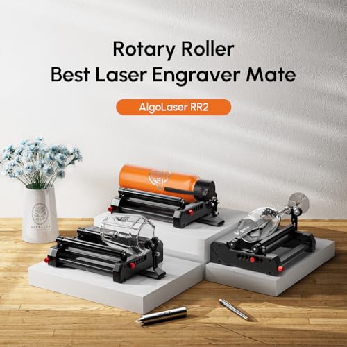 Algolaser Laser Engraver Rotary Roller - Y-axis Rotary Roller for Laser Engraver - 360° Adjustable Rotary Roller for Cylindrical Objects Tumblers,Bottle with for Alpha/DIY KIT Laser Engraver AlgoLaser