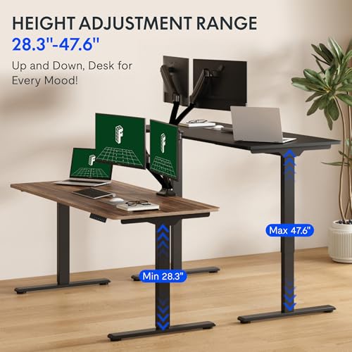 FLEXISPOT 71x32 Inch Large Dual Motor Electric Standing Desk, Black Walnut - 198 lbs Heavy-Duty Capacity, Ideal for Home Office, Creative Studio, or Multi-Monitor Setup FLEXISPOT