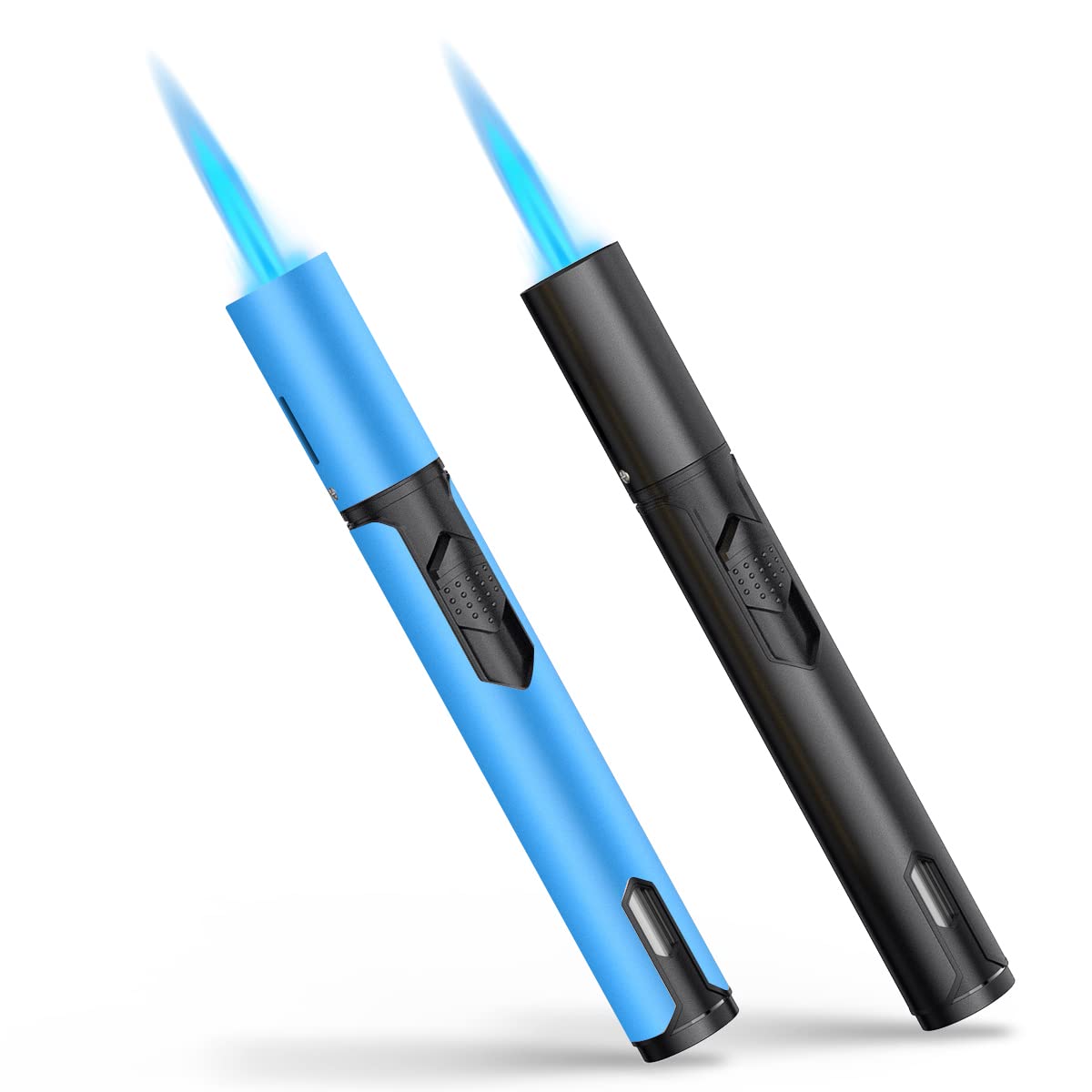 Torch Lighters 2 Pack Windproof Adjustable Jet Flame Butane Lighter, Refillable Gas Torch Lighter for Candles Grill BBQ Fireplaces Camping (Butane Not Included) TOPKAY