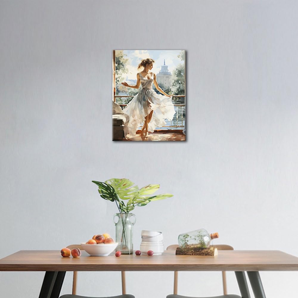 TUMOVO Paint by Numbers Kit for Adults, Adult Paint by Number - Elegant Dancing Bride Romantic Ballroom DIY Painting by Numbers, Relaxing Arts and Crafts for Adults(16x20 Inch) TUMOVO