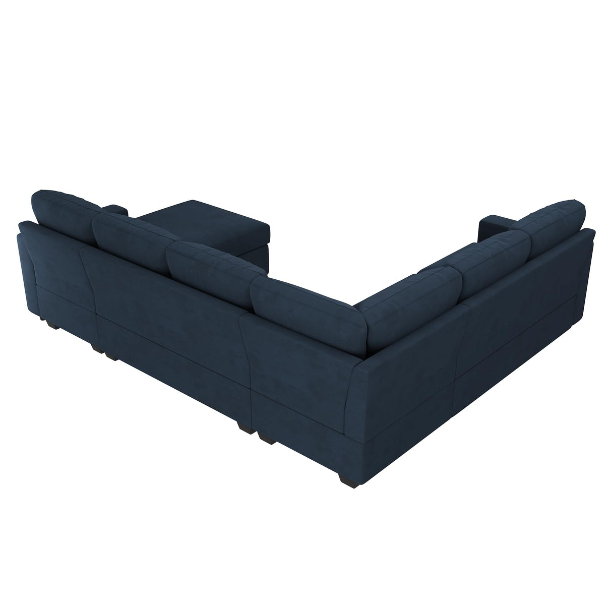 HONBAY Sectional Sleeper Sofa with Pull Out Bed U-Shape Sectional Couch Sleeper Bed with Storage Chaise Lounge Living Room 6 Seater Sectional Sofa,Velvet Dark Blue HONBAY