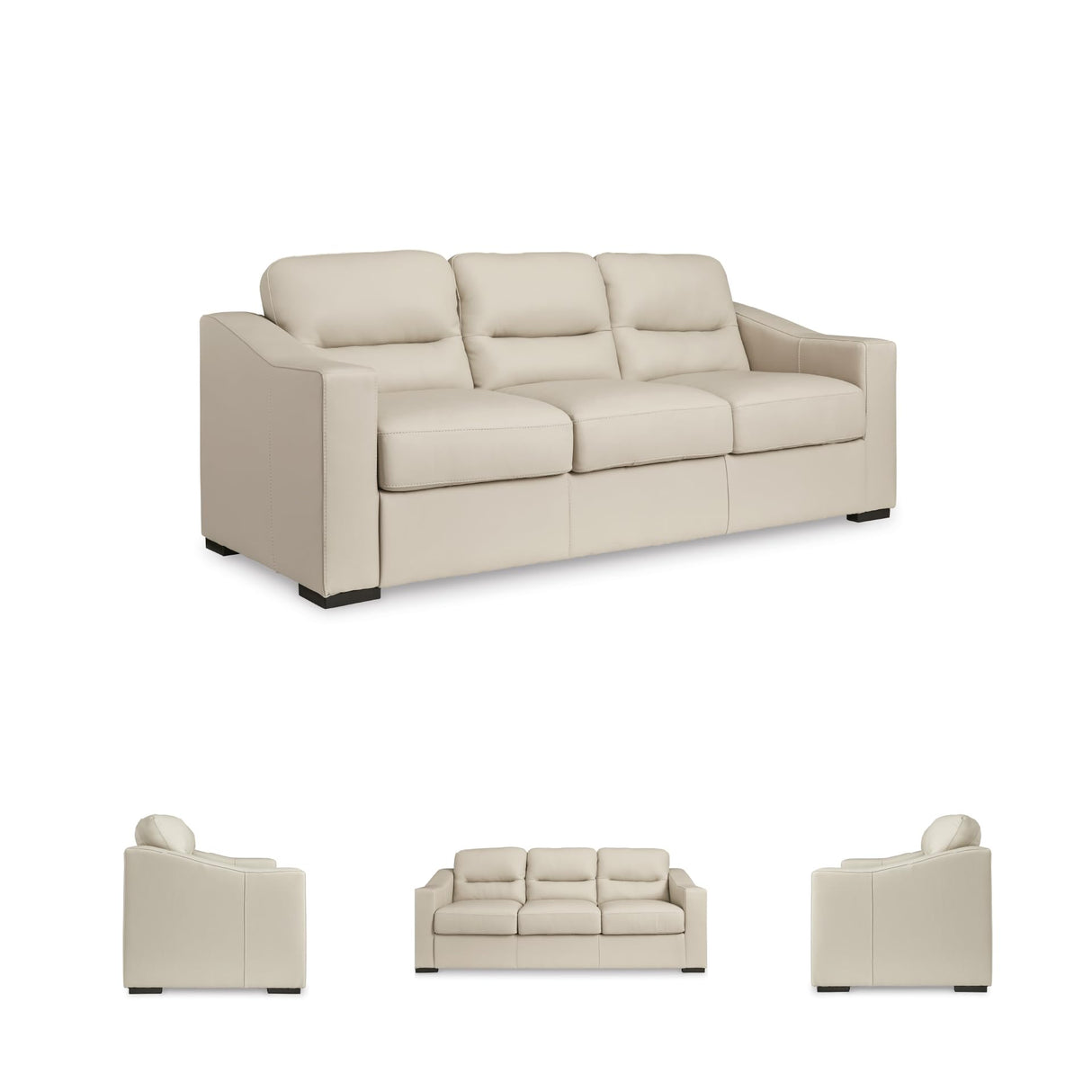 Signature Design by Ashley Treasure Trove Contemporary Leather Match Sofa, Beige Signature Design by Ashley