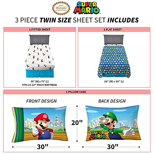 Franco Kids Bedding Super Soft Microfiber Sheet Set, Twin, Mario Franco