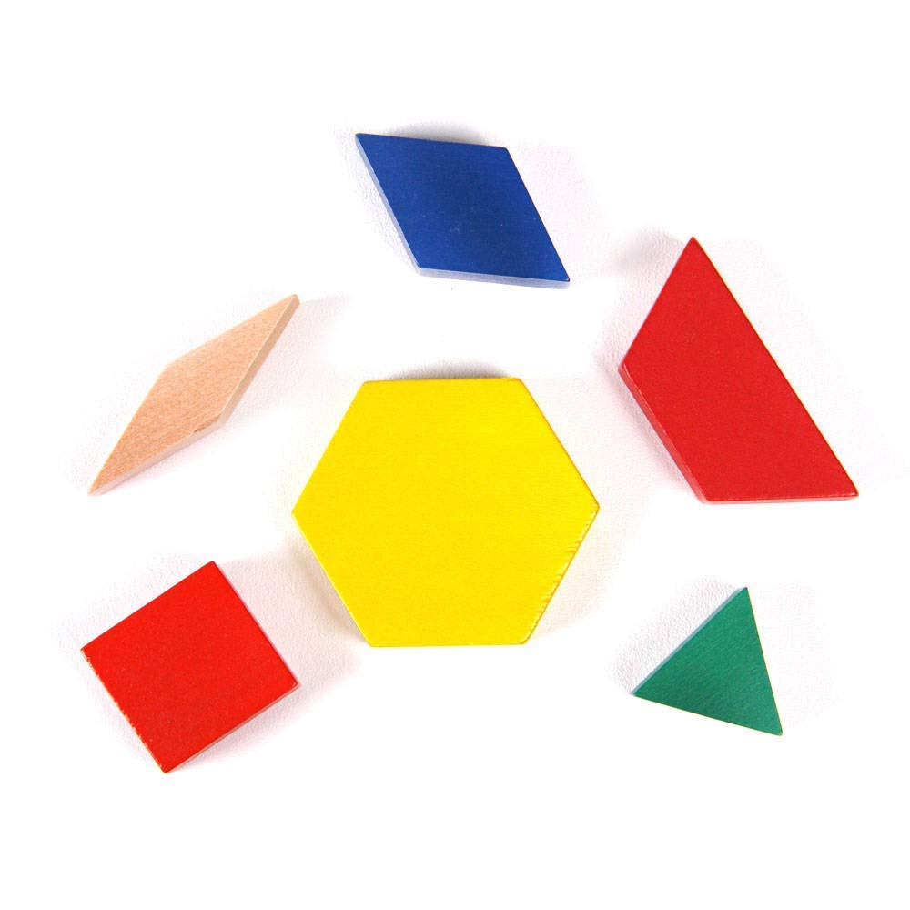 hand2mind Wood Pattern Blocks for Kids, Shapes for Kindergarten, Montessori Toys, Geometric Shapes, Symmetry, Shape Recognition, Pattern Blocks for Classroom (Set of 250) hand2mind