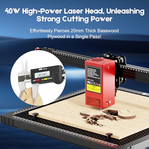 Twotrees TS2 Laser Engraver,40000mW High Precision Laser Engraving Machine,Laser Cutter,0.08mm Laser Spot Engraver Machine for DIY,Wood,Metal,Acrylic,Glass,Stainless Steel Twotrees