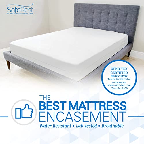 SafeRest Zippered Mattress Protector - Premium15-18 Inch Waterproof Mattress Cover for Bed - Breathable, Noiseless Washable Mattress Encasement - King SafeRest