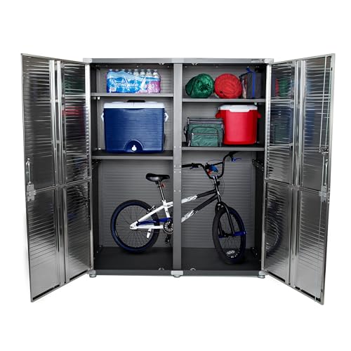 Seville Classics UltraHD Solid Steel Lockable Metal Storage Cabinet Locker Organizer w/Adjustable Shelves for Garage, Warehouse, Office, Classroom, Seville Classics