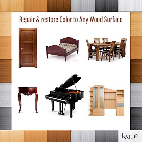 Katzco Furniture Repair Kit Wood Markers - 17 Pcs Set with Sharpener - Furniture Touch Up Markers for Floors, Bedposts, and Molding - Furniture Katzco