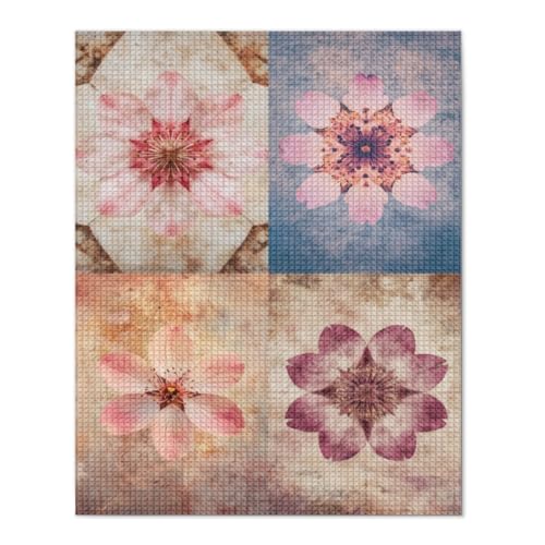Kaleidoscope Floral pattern-107741 Diamond Painting Kits, DIY 5D Paint for Adults Kids, Full Drill Crystal Diamond Drawing Suitable for Home Wall Decoration Fhuyiks