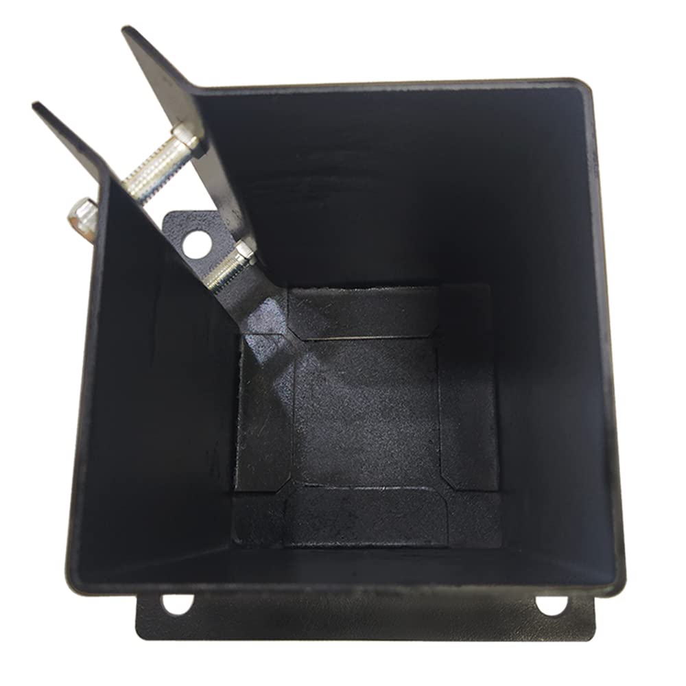 DORIGHARY 4 Pack Fence Post Anchor Base - 4 x 4 Inch Heavy Duty Bolt Down Post Bracekts Metal Black Powder Coated (Inner Diameter 3.5 x3.5 Inches) DORIGHARY