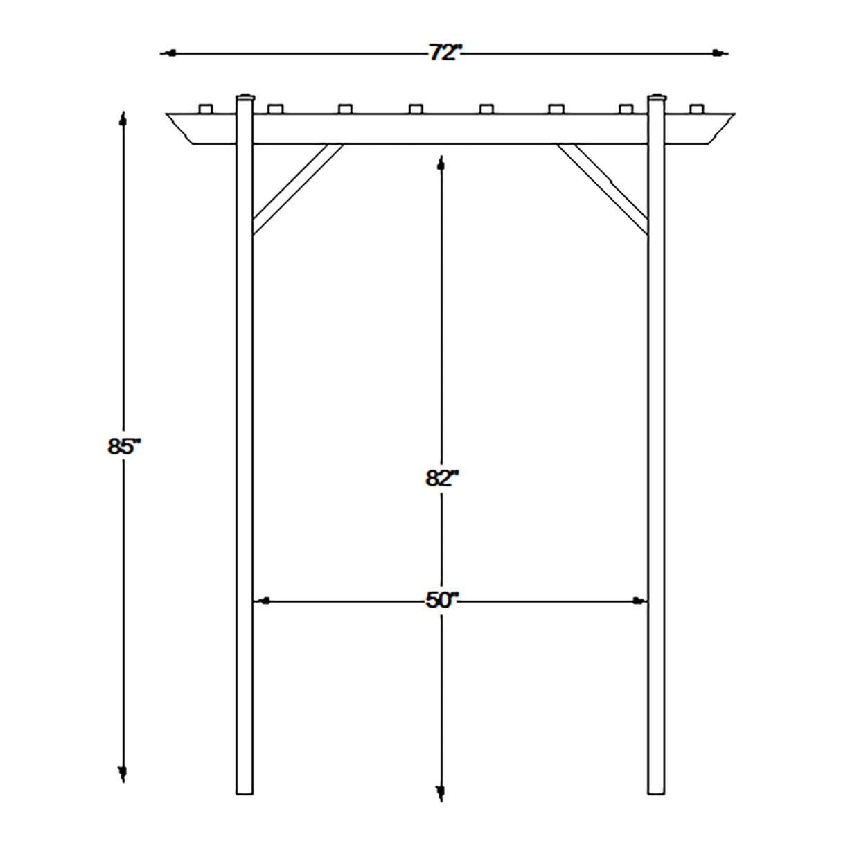 Dura-Trel Wellington Arbor, 72 by 95 Inch PVC Patio Garden Arch, Outdoor Backdrop Frame Decoration or Trellis for Climbing Plants, White DuraTrel