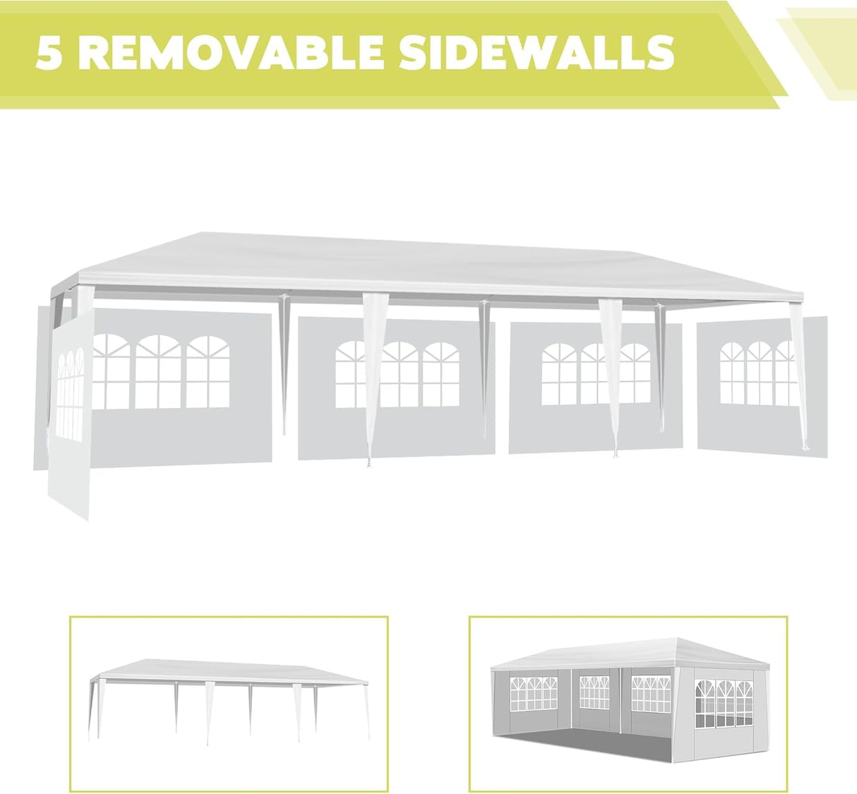 10x30FT Outdoor Canopy Tent for Wedding, Party Event Tent with 5 Removable Sidewalls Heavy-Duty Waterproof Large Gazebo for Birthday Parties, BBQs & Events (1030 FT 5 Sides) Lymvayance