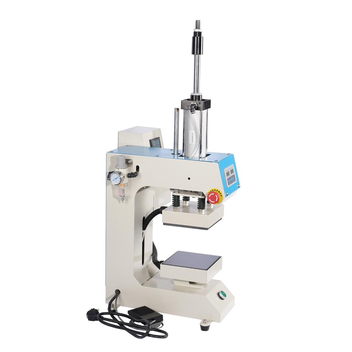 FAVSH 10×10 Label Pneumatic Heat Press Machine with Upper & Lower Heating - Dual Heating Platen for Small Items, Teflon Coated, LCD Display FAVSH