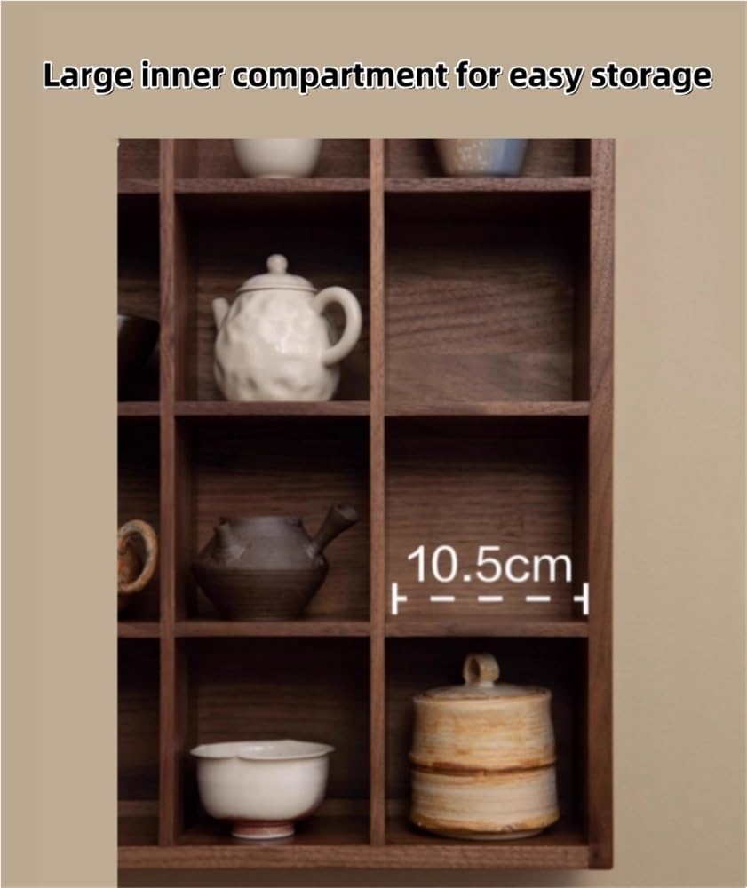 YWSXHS Wall Mounted Decor Display Case, Solid Wood Display Stand, Wood Knick Knack Floating Shelf, for Collectible Figurines, Trinkets, Curios, Succulents YWSXHS