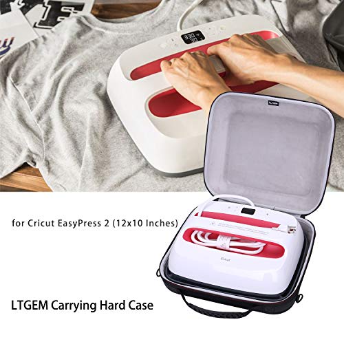 LTGEM Case Compatible with Cricut EasyPress 2/3 Smart Heat Press Machine(12"x10"), Black+Gray L LTGEM