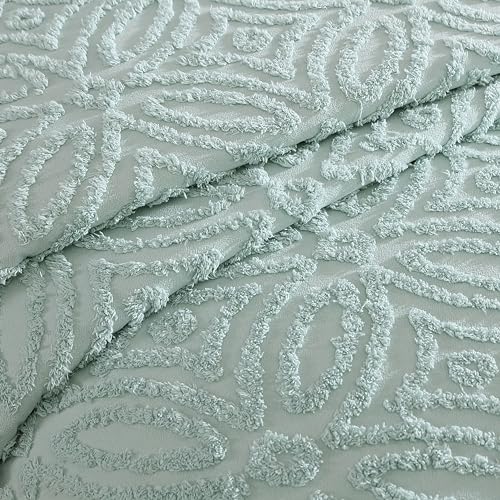 Beatrice Home Fashions Wedding Ring Chenille Bedspread, King, Blue Beatrice Home Fashions