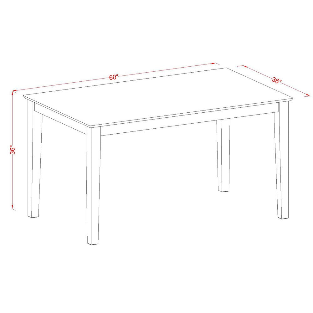 East West Furniture Capri 7 Piece Counter Height Set Consist of a Rectangle Kitchen Table and 6 Dining Chairs, 36x60 Inch, Oak East West Furniture