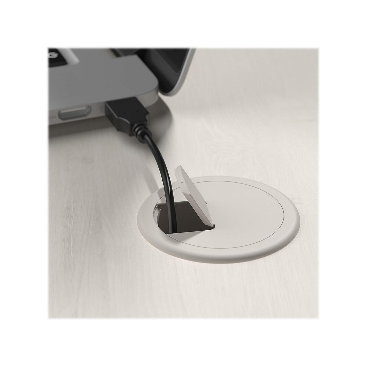 Bush Furniture Homestead Farmhouse L Shaped Desk, 60W, Linen White Oak Bush Business Furniture